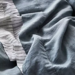 Antwerp Linen Flat Sheet - Cloud -Home Furnishing Store 1117255151 c