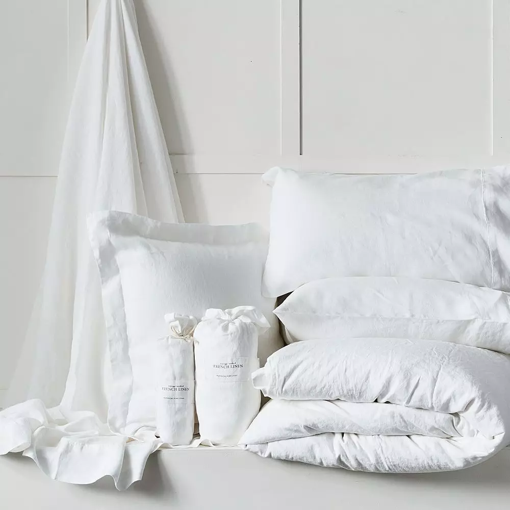 Antwerp Linen Fitted Sheet - White 4 Antwerp Linen Fitted Sheet - White - Image 2